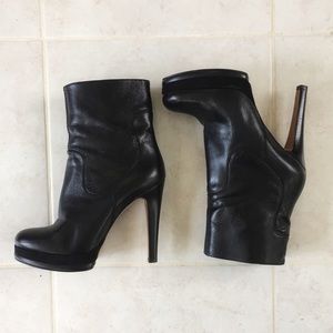 Nine West Leather Platform Ankle Boots - Size 7.5
